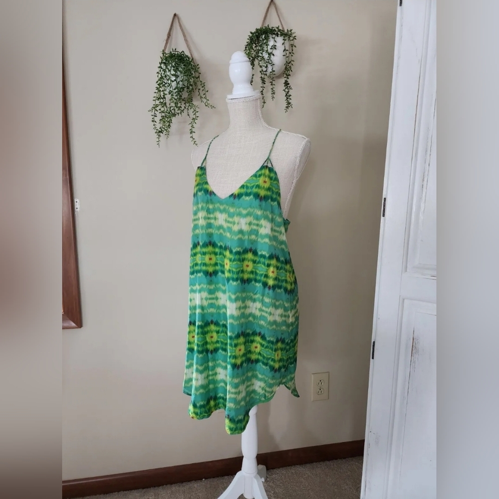 RIELEY COLLECTION 100% Silk M Lined Braided Short Sleeveless Slip Dress